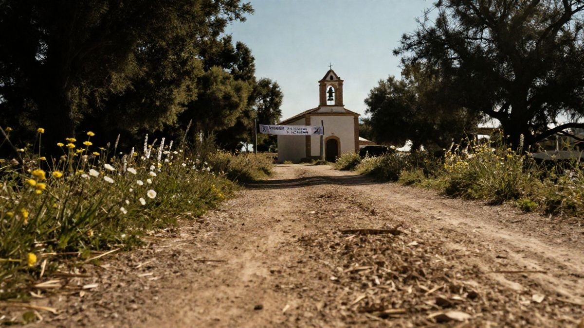 Imagen ilustrativa: camino de tierra hacia un parque arbolado con cielo despejado al fondo