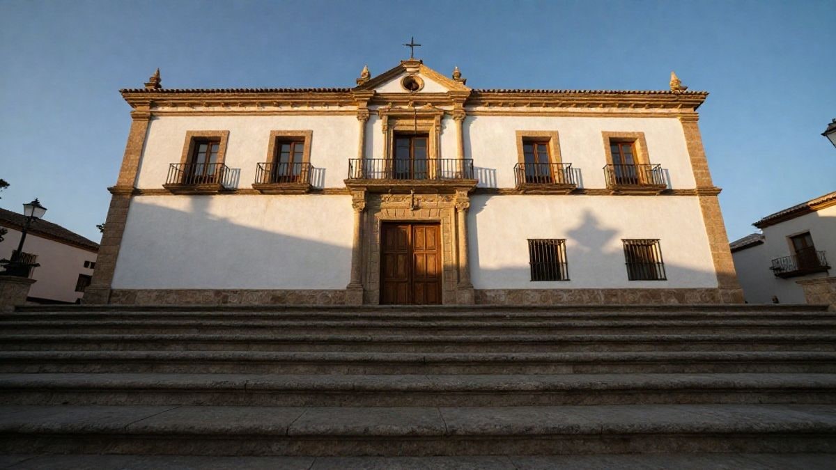 Imagen ilustrativa: fachada de un edificio institucional con escalones de piedra y cielo despejado