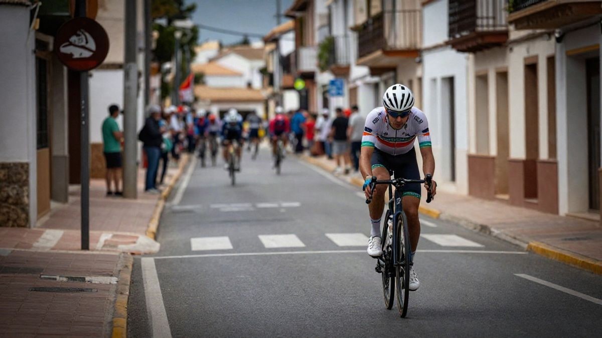 Imagen ilustrativa: calle de un municipio costero español con recorrido ciclista y vallas de seguridad