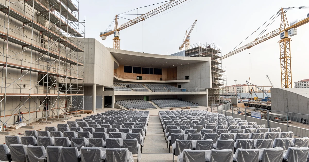 Maqueta del futuro Auditorio de la Música de Málaga en la plataforma de San Andrés
