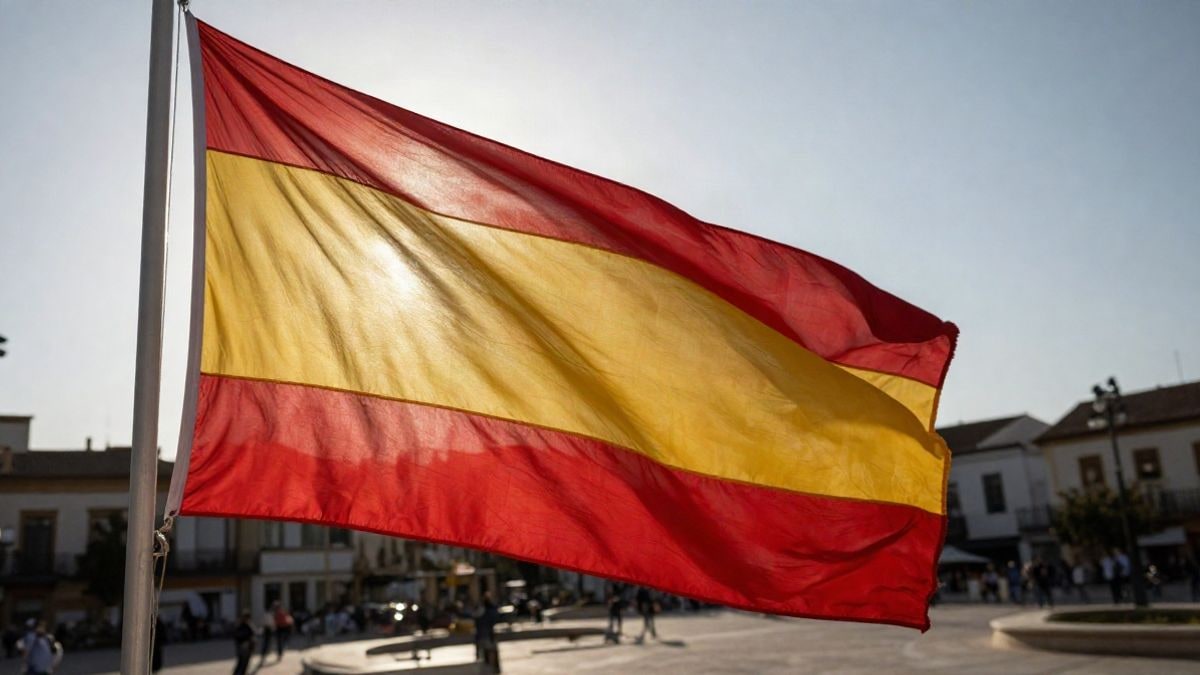 Illustrative image: flag waving on a mast against a clear sky