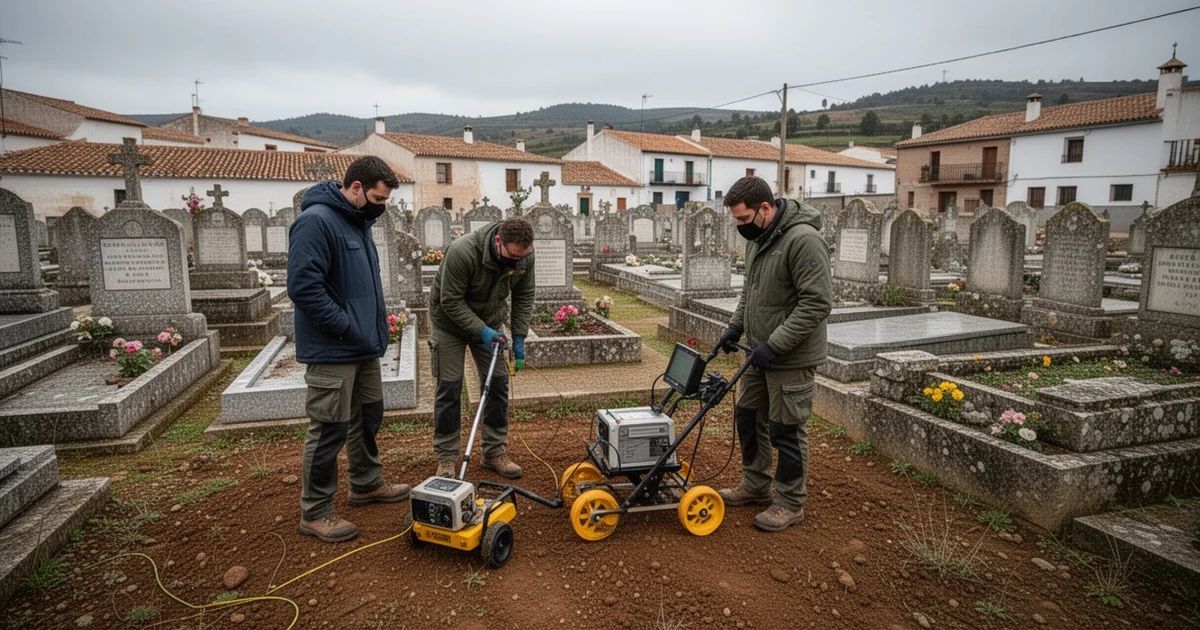 Georadar survey in a cemetery in Cortes de la Frontera, Spain