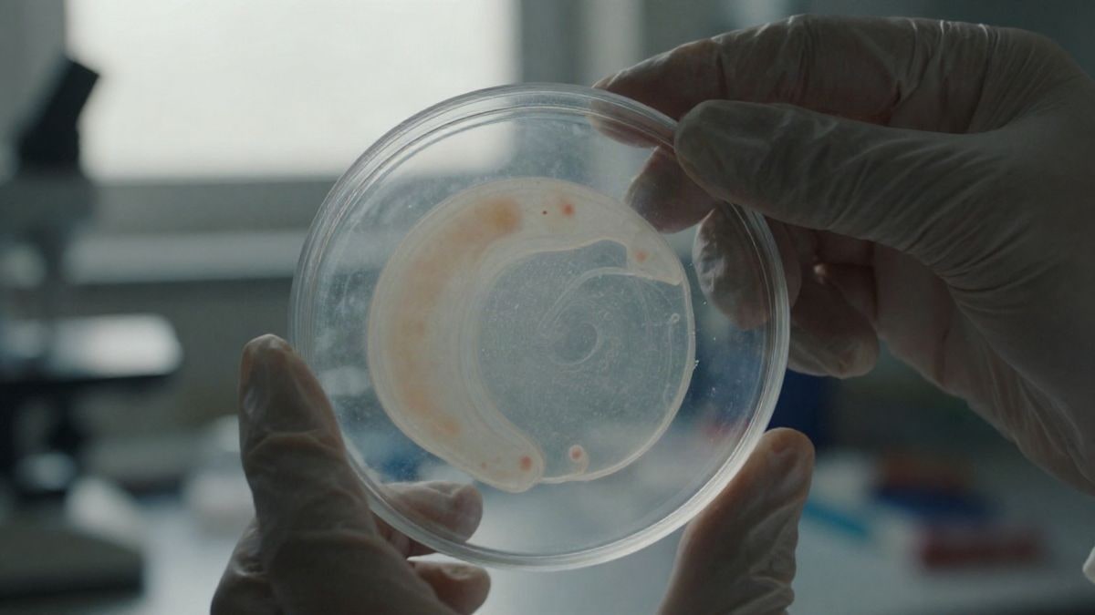 Imagen ilustrativa: primer plano de una muestra de tejido artificial en una placa de laboratorio