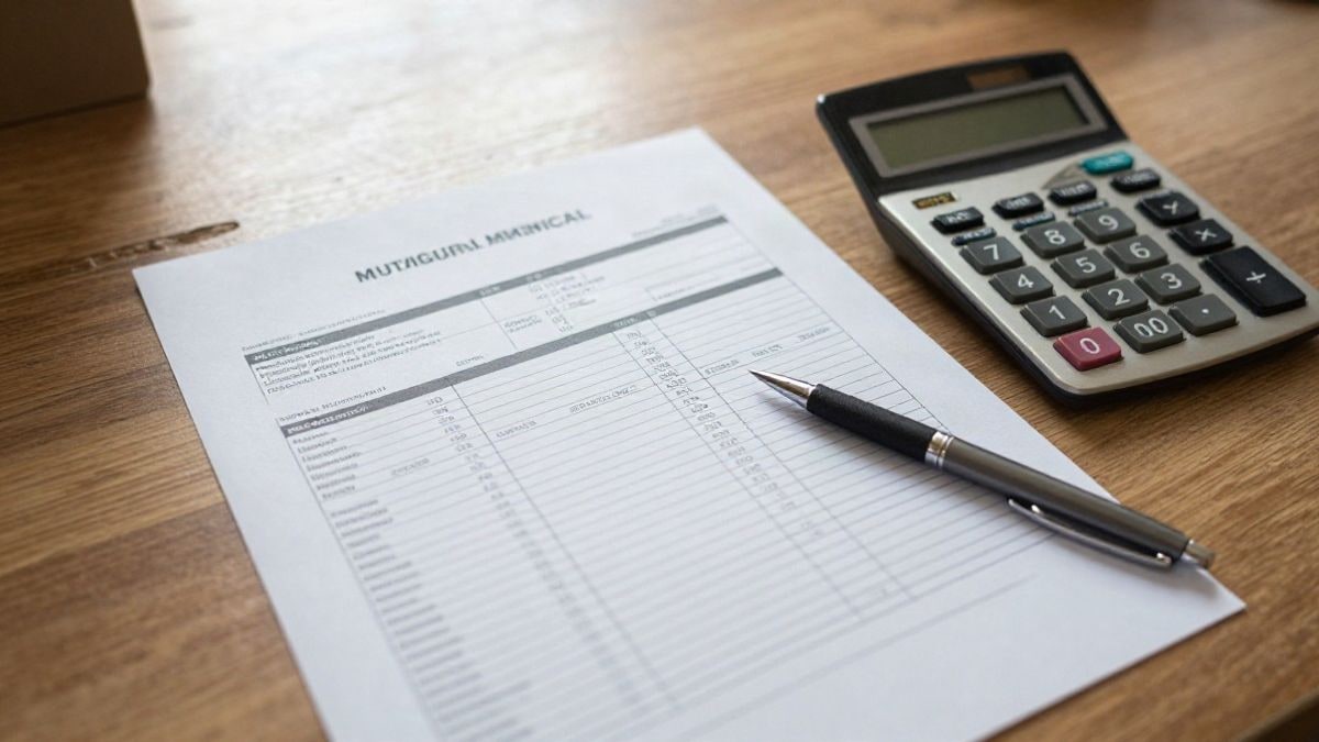 Illustrative image: overhead view of budget documents and a calculator on a desk