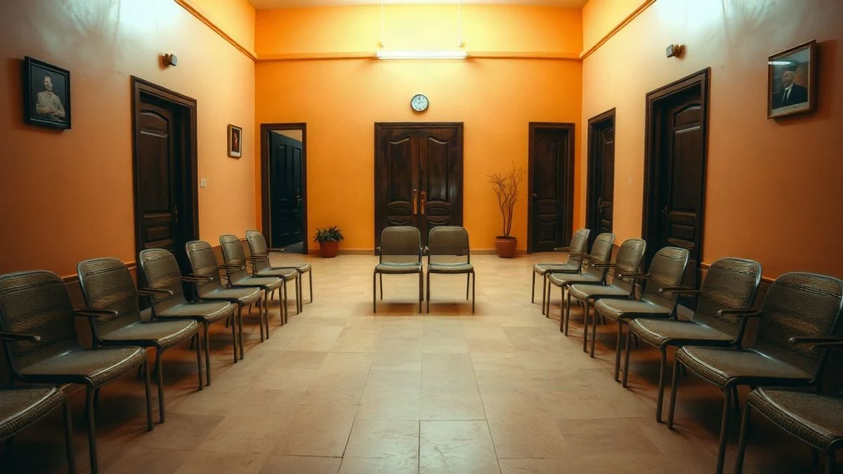 Imagen ilustrativa: interior de un centro de mayores recién reformado, con luz natural entrando por las ventanas y sillas vacías.