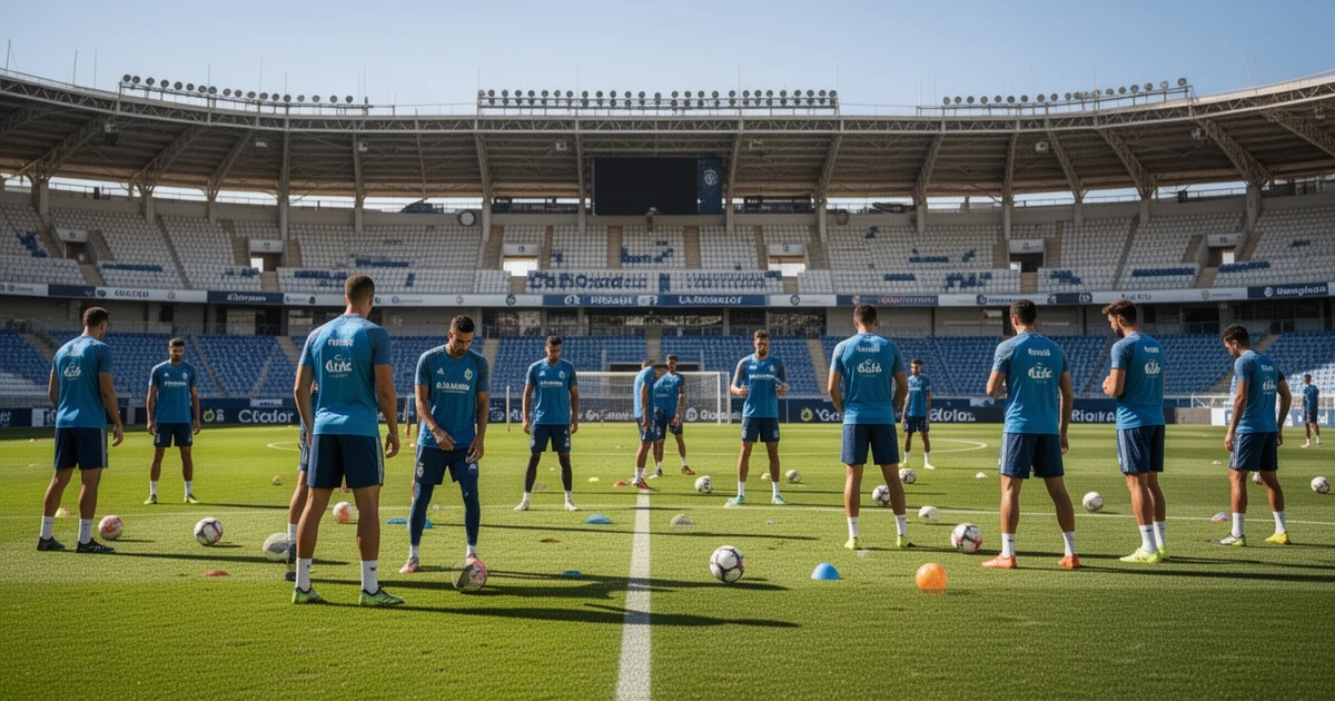 La Rosaleda stadium interior without people