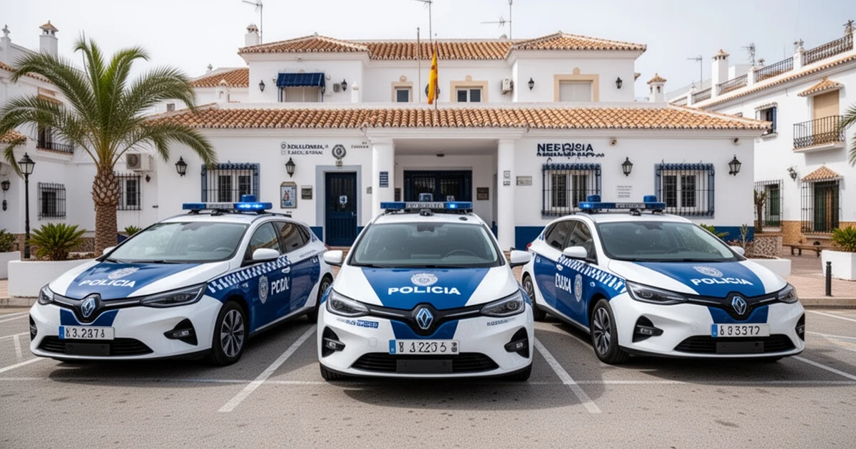 New electric police cars in Nerja, Spain