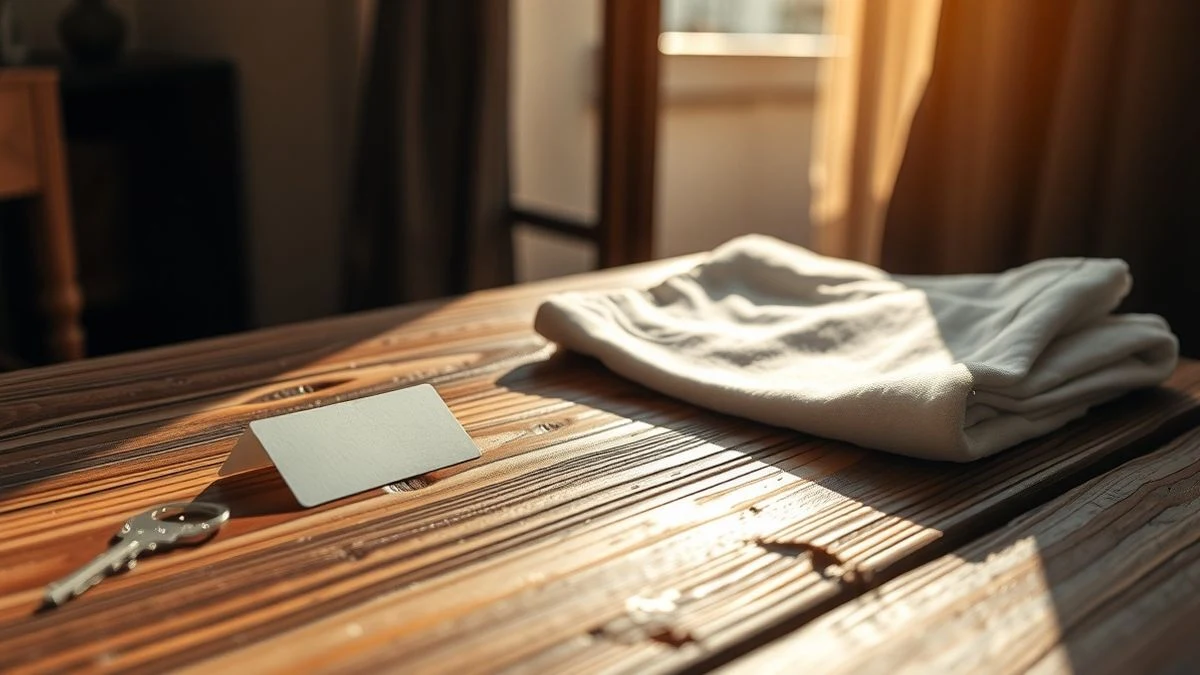 Imagen ilustrativa: una tarjeta de acceso y una toalla blanca sobre una mesa de madera con luz natural suave.