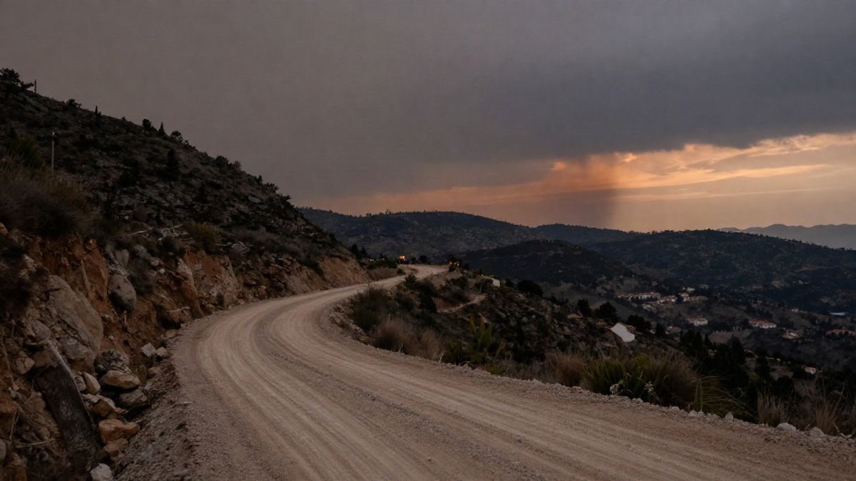 Imagen ilustrativa: camino de tierra en una ladera al atardecer con sombras alargadas