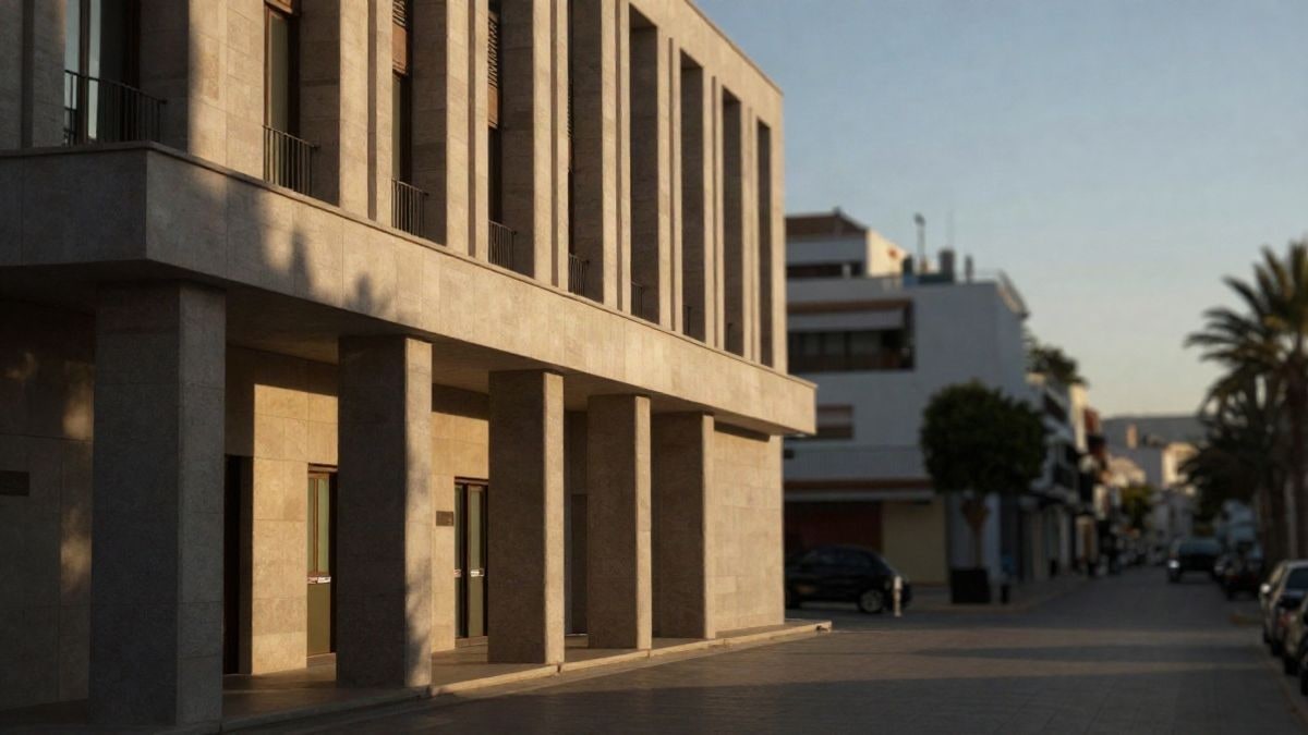 Illustrative image: facade of a modern institutional building in a Spanish coastal municipality