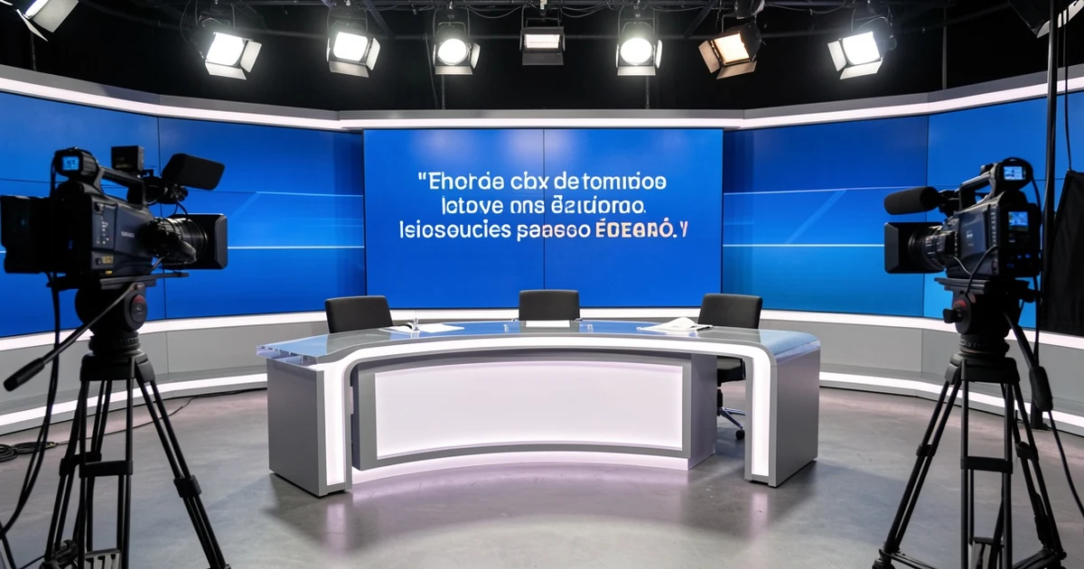 Plató vacío del programa 'De lunes a viernes' de Telecinco con cámaras y luces