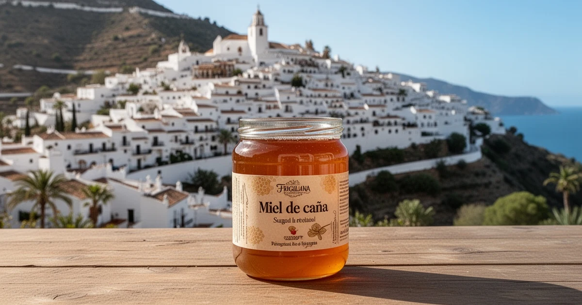 Panoramic view of Frigiliana white village in Axarquía, Málaga