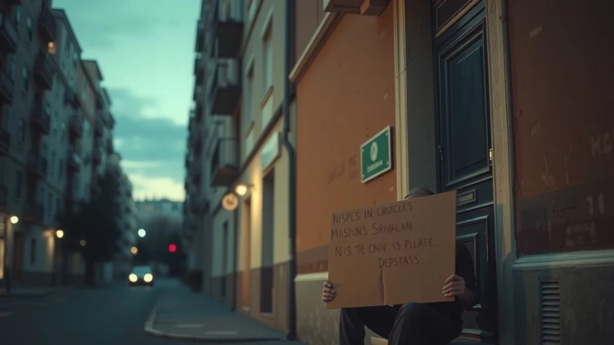Imagen ilustrativa: una calle residencial al atardecer con una persona sentada en un portal, sin rostros ni elementos identificables.