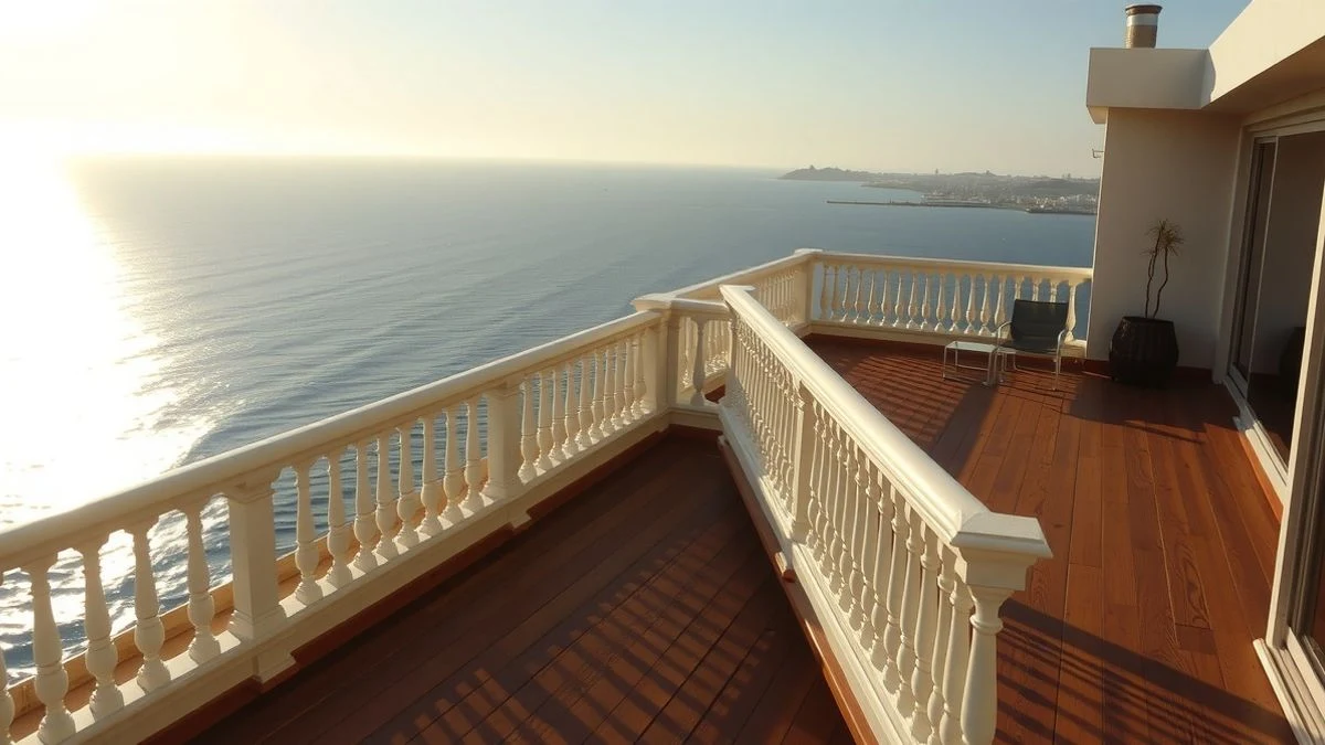 Terrace of a luxury penthouse with sea views on the coast of Málaga