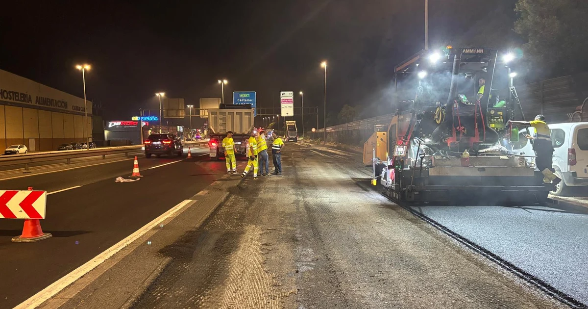 Obras de renovación del firme en la A-357 de acceso a Málaga